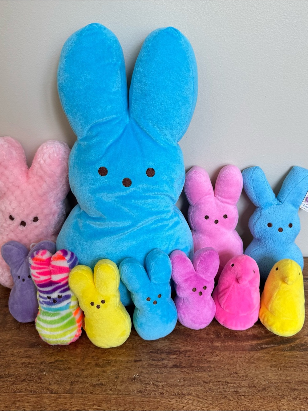 Peeps Plush Lot Of 11 Chicks Bunny Bunnies Light Up Colorful 5.5" - 19" Easter